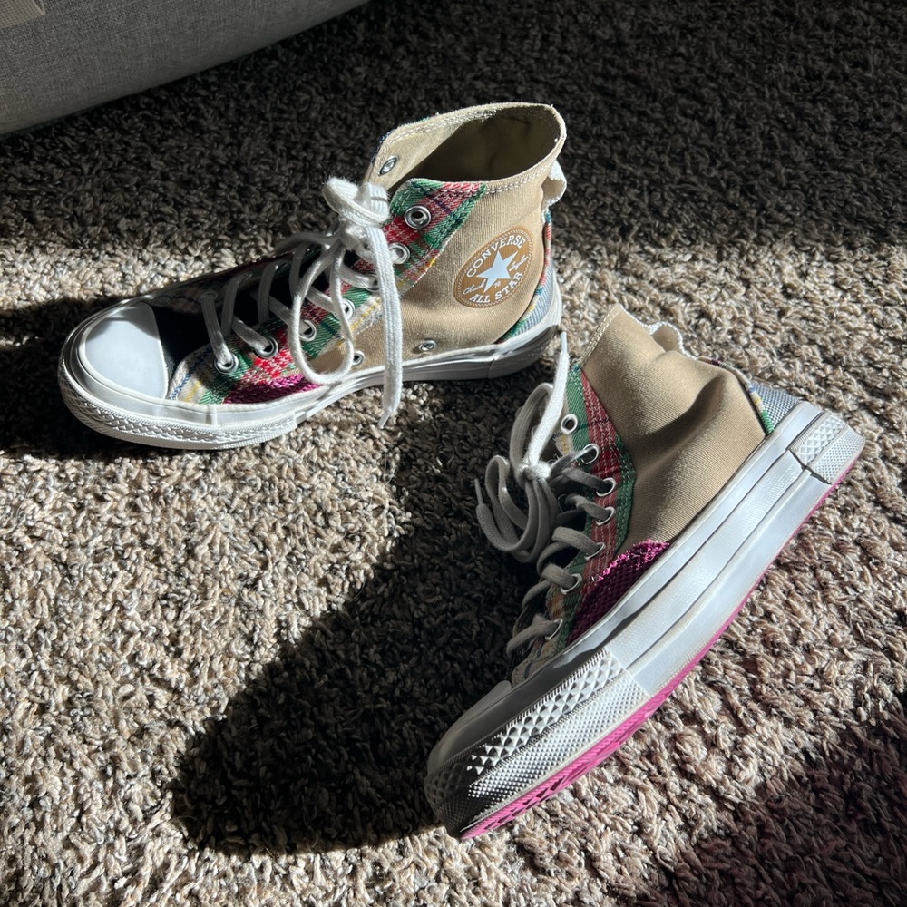 Plaid Patchwork Converse - image 5